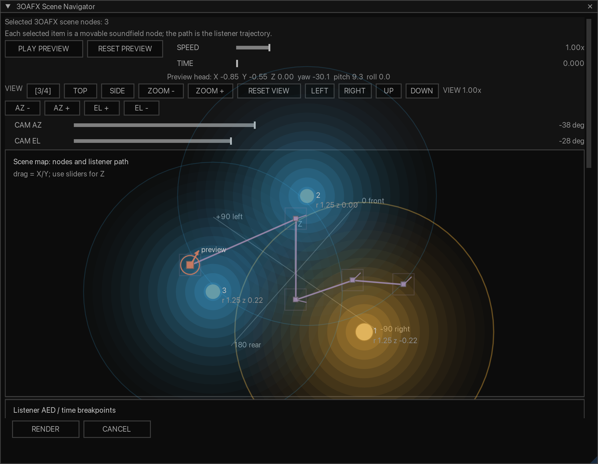 3OAFX Scene Navigator with multiple scene nodes