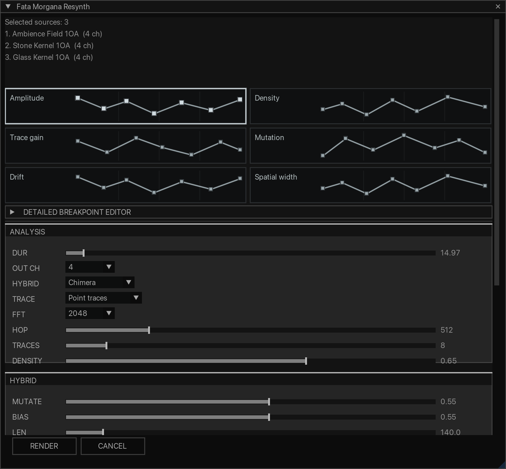 Fata Morgana Resynth with multiple selected sources