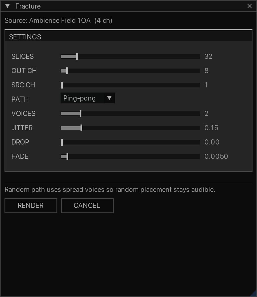Fracture with selected audio
