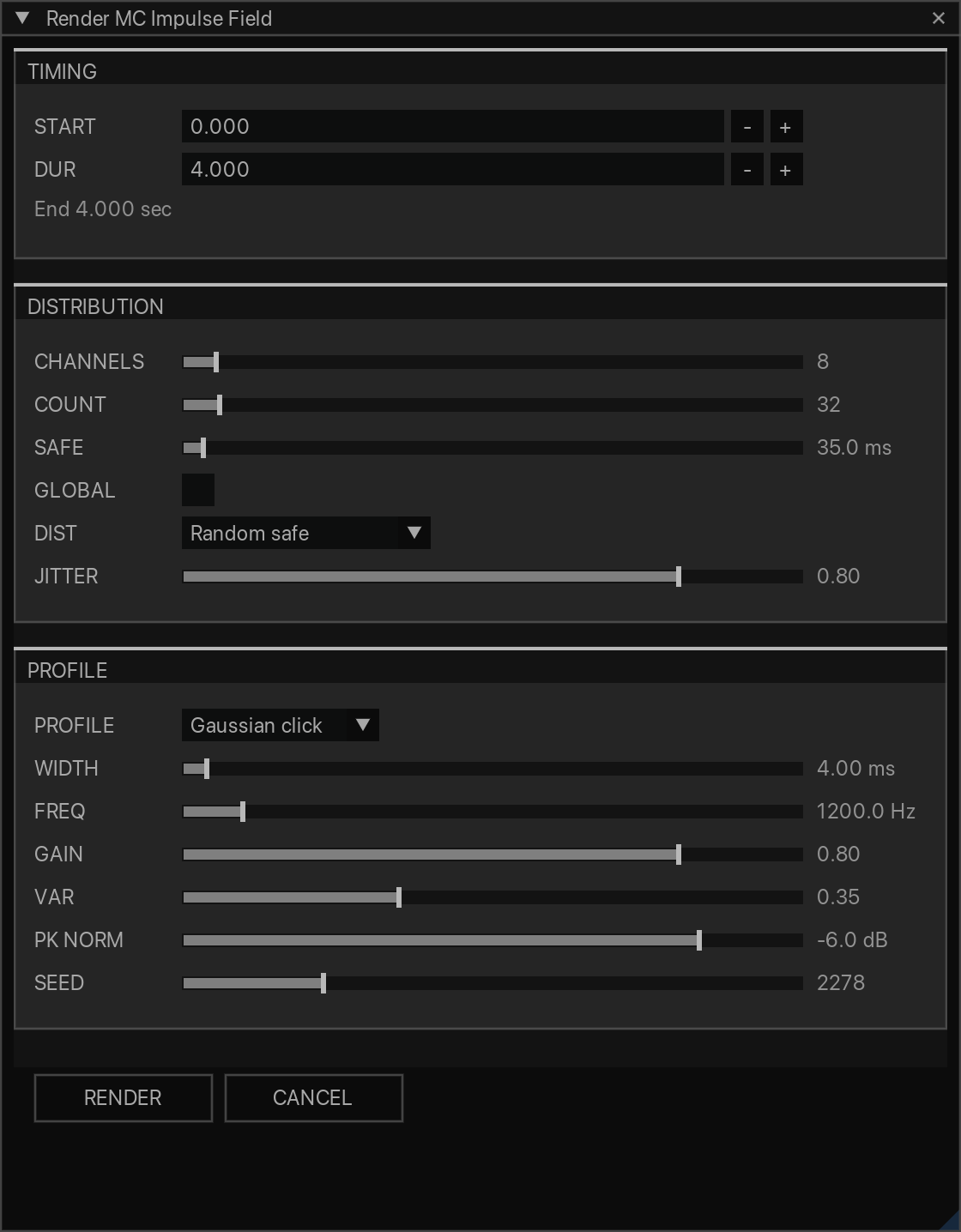Render MC Impulse Field
