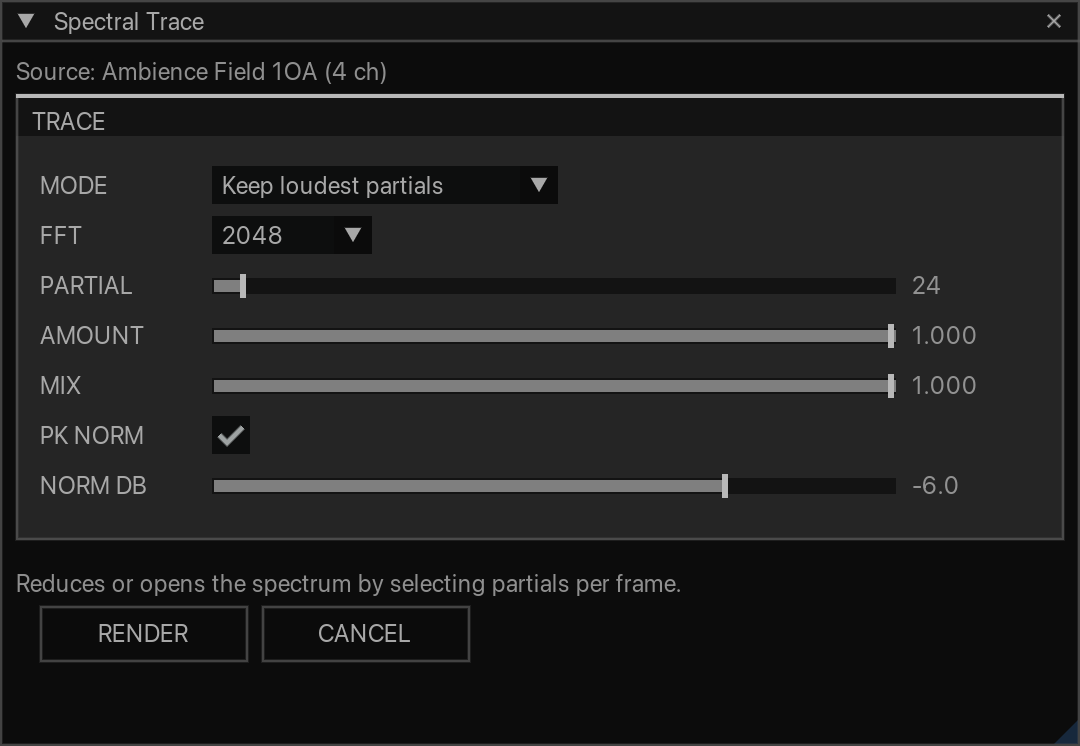 Spectral Trace with selected audio